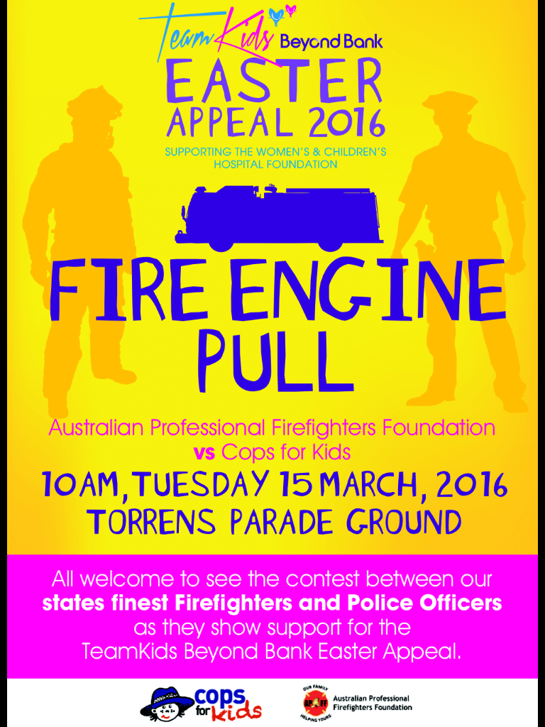 come and support cops for kids at the fire engine pull cops for kids support police flyer